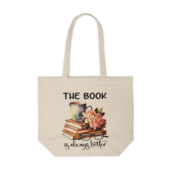 The Book Is Always Better Custom Canvas Tote Bag - Picture 1 of 4
